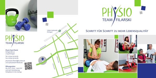 Faltblatt Physioteam Filarski – Seite 1