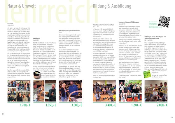 Jahresbericht Bürgerstiftung Sindelfingen 2025 – Natur & Umwelt / Bildung & Ausbildung